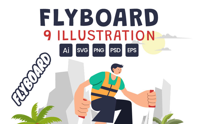 9 Illustrazione sportiva del Flyboard