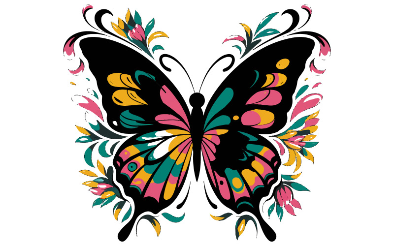 illustration d'un papillon avec ses ailes déployées