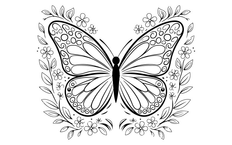 motyl z rozpostartymi skrzydłami