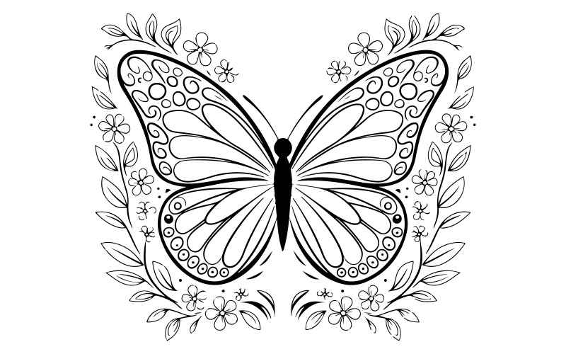 széttárt szárnyú pillangó