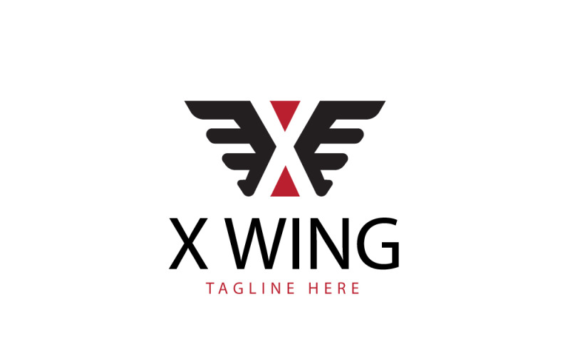 字母 X 翼标志设计模板