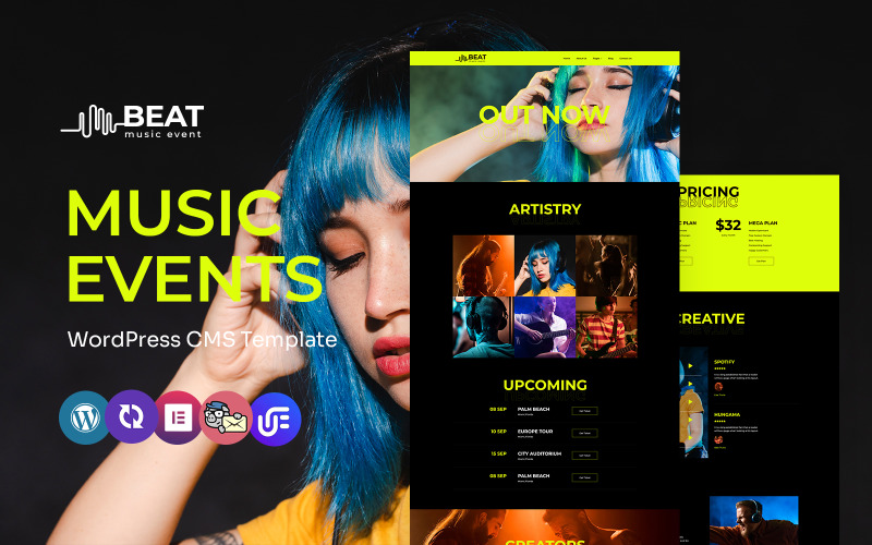 Beat – Zenei események Többcélú WordPress Elementor téma