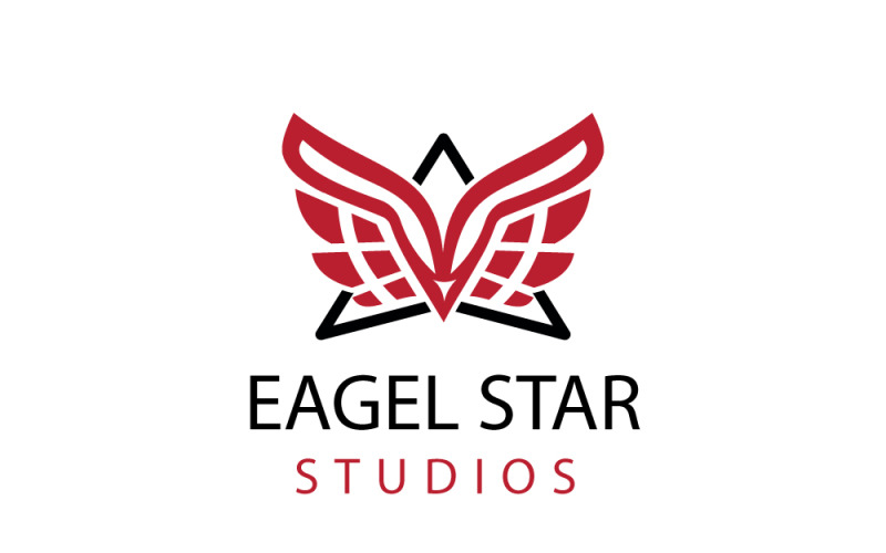 Шаблон дизайна логотипа Eagle Star & Animal Bird 2