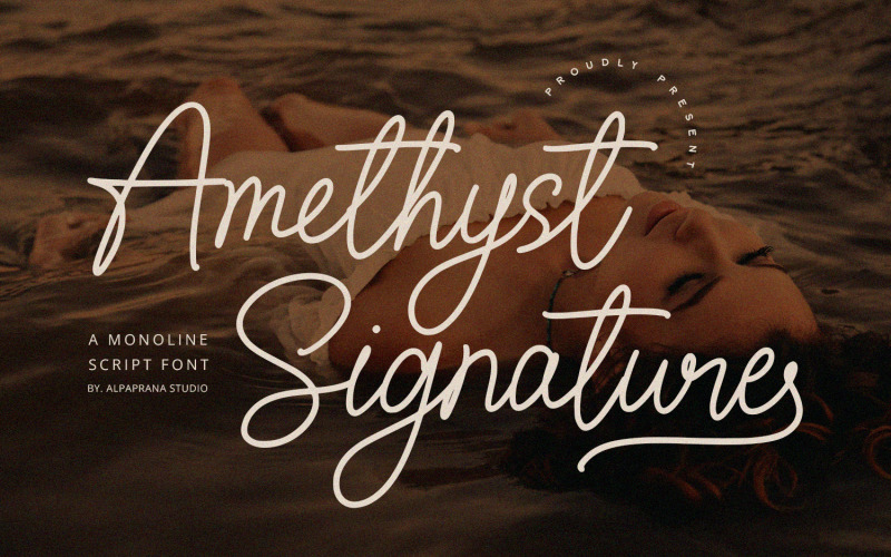 Amethyst Signature - czcionka Monoline