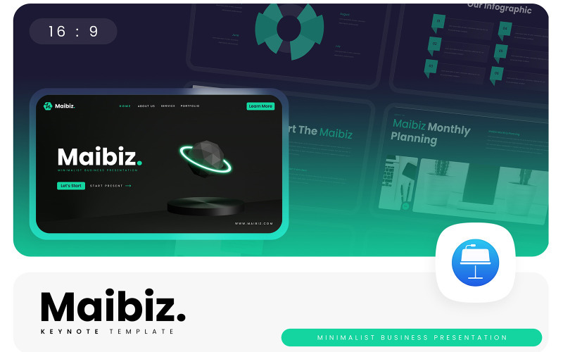 Maibiz – Minimalistische Business-Keynote-Vorlage