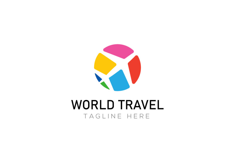World Travel logotyp designmall