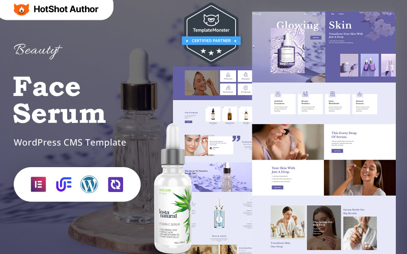Beauty+ - Thème WordPress Elementor pour sérums de beauté et de visage