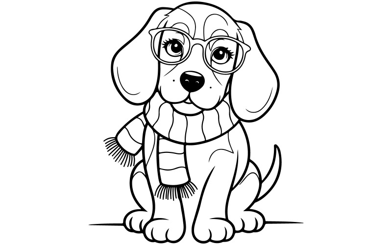 Bir köpek silüeti çizgi sanatı