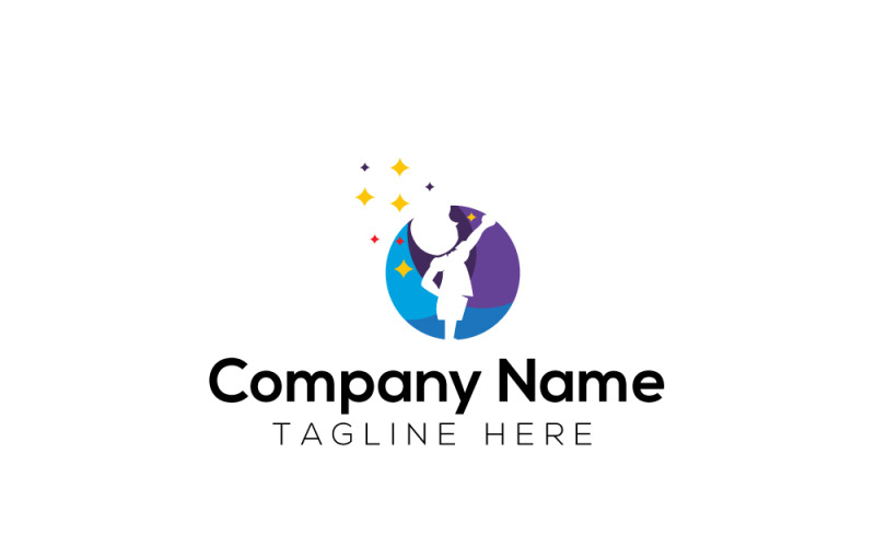 Modello di progettazione del logo per la scuola digitale e l'idea digitale