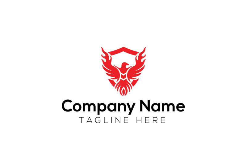Шаблон дизайна логотипа Fire Eagle & Eagle Flame