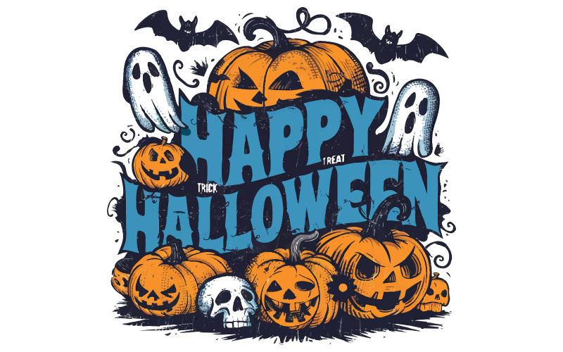 Una ilustración con temática de Halloween