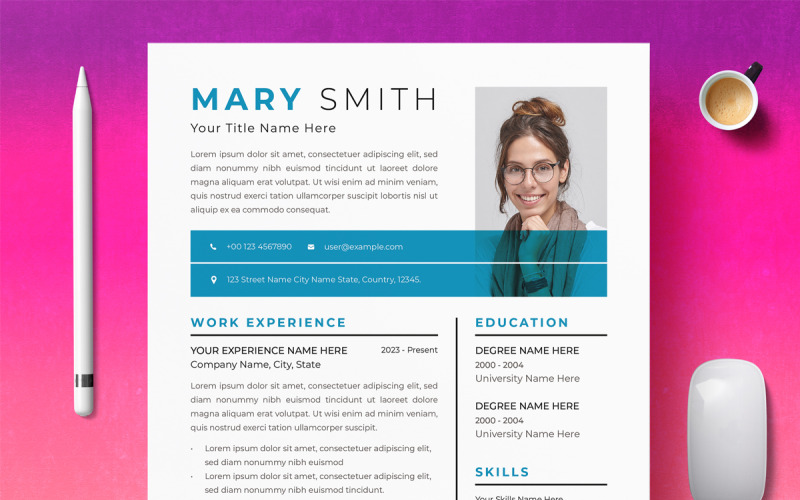 Elegante / minimalistische CV-sjabloon
