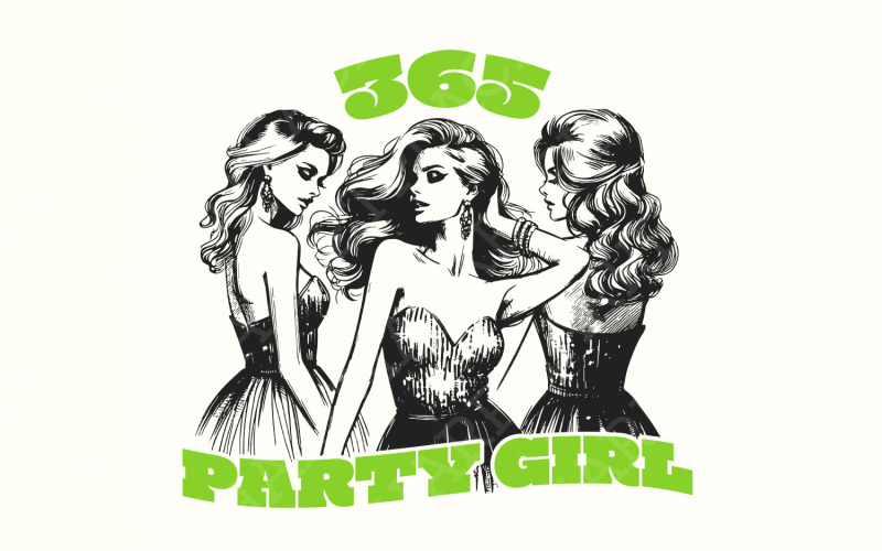 365 Party Girl png, Tendance png, Cette fille png conception de sublimation, girl power png, baddie png, elle
