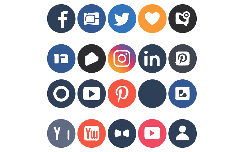 Sociala medier logotyper och ikoner