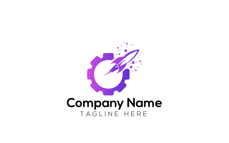 Gear Rocket-logo-ontwerpsjabloon