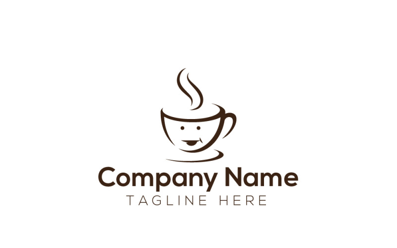 Kaffe leende logotyp designmall