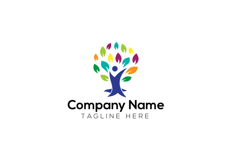 Modèle de conception de logo d'arbre numérique Creative Tree 3