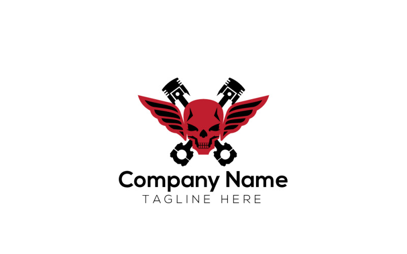 Modello di progettazione del logo del teschio personalizzato scuro
