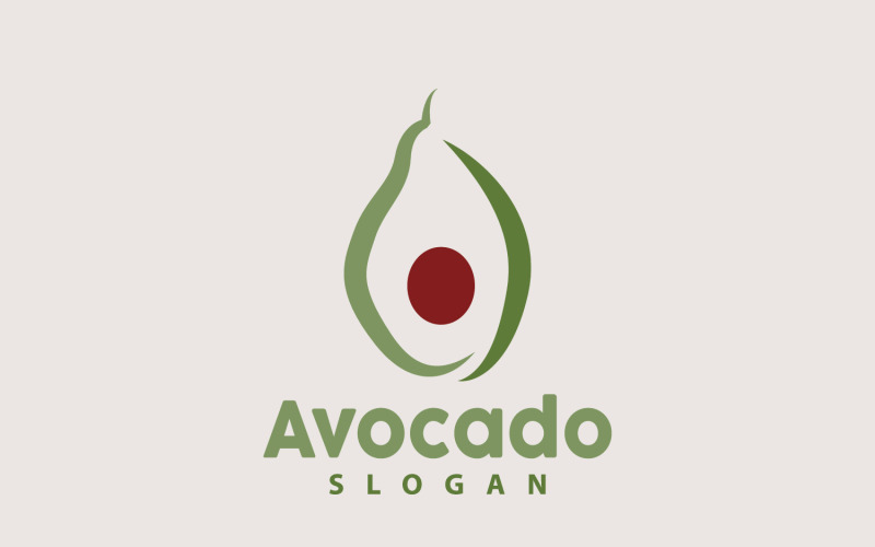 Avocado-logo Vers fruit Vectorontwerp V9