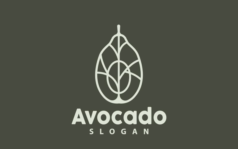 Avokádo Logo Čerstvé ovoce vektorový design V10
