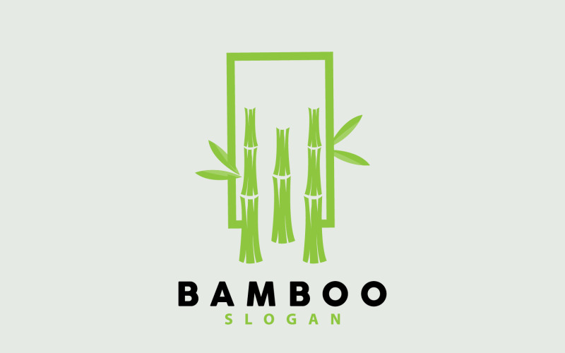 Logo bambusa Zielona roślina wektor prosty v10