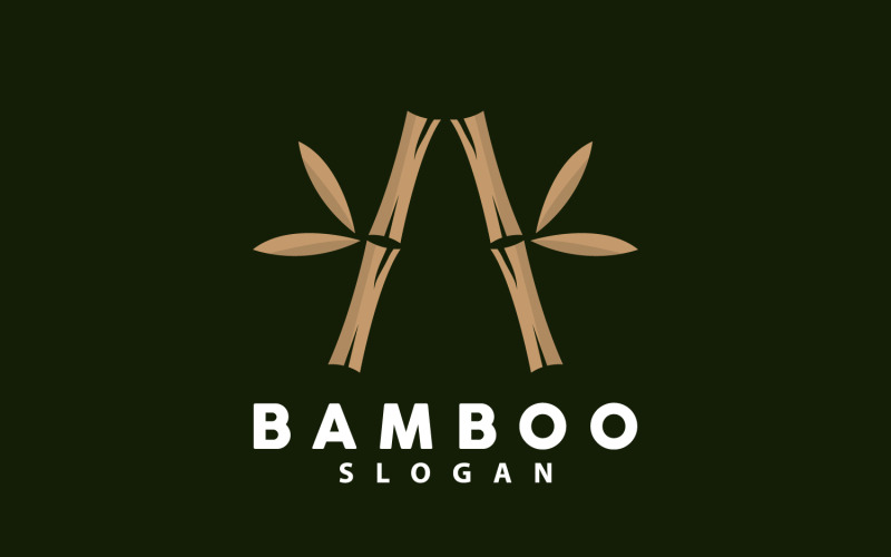 Logo de bambou plante verte vecteur simple V2