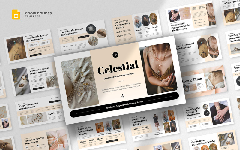 Celestial - 奢华珠宝 Google 幻灯片模板