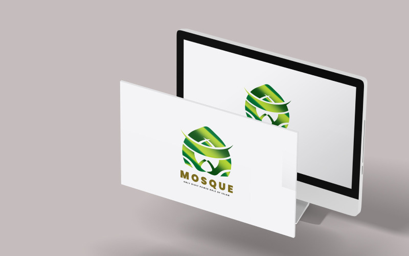 Heilige Moskee en Gebed Islamitisch Logo