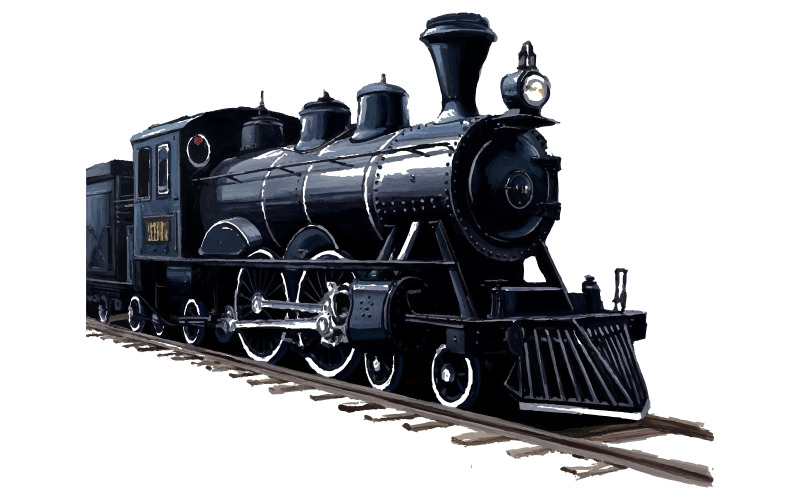 Ilustração de arte vetorial de silhueta de trem