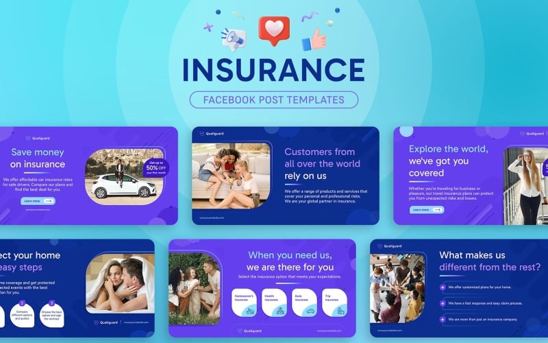 Insurance Company Facebook Banner Templates