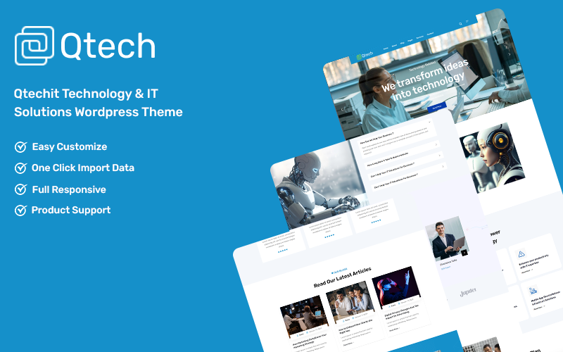 qtechit - Tema de WordPress para soluciones de tecnología y TI