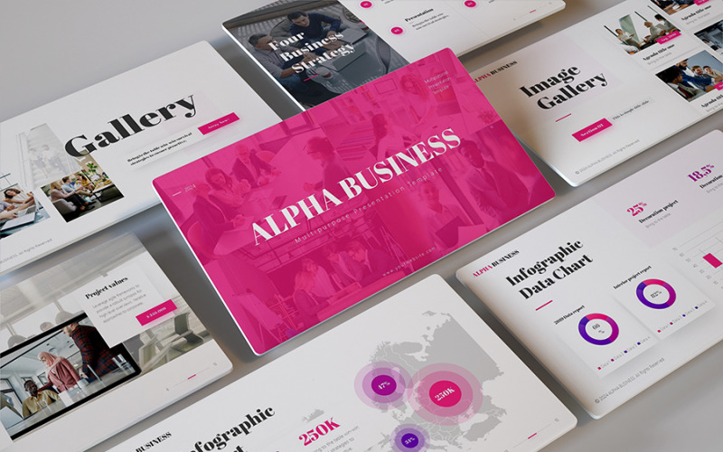 Alpha - Wielofunkcyjny szablon Google Slides dla firm