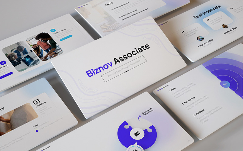 Biznov - Шаблон Google Slides по маркетингу и продажам