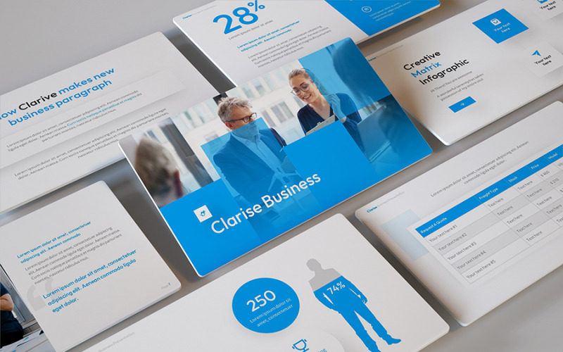 Clarise – Modèle de diapositives Google pour entreprise