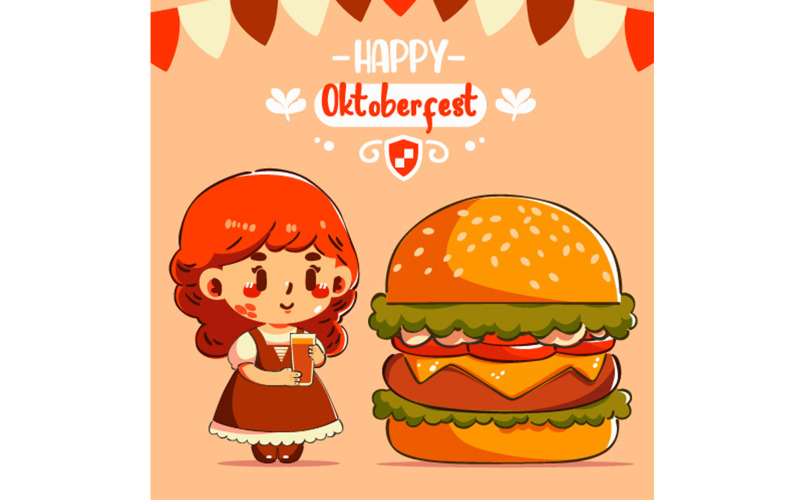 Oktoberfest Bira için İllüstrasyon
