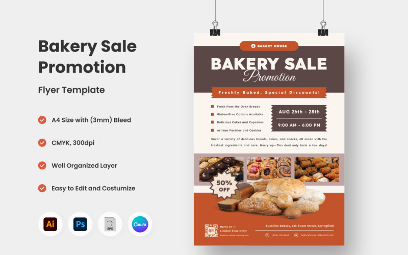 Bakery Sale Promotion Flyer Template V2
