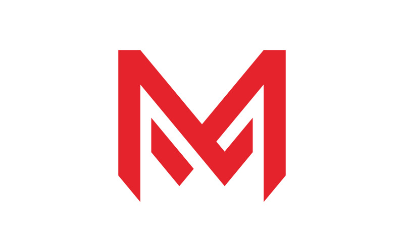 Elementos de modelo de design de ícone de logotipo mínimo de letra M V4