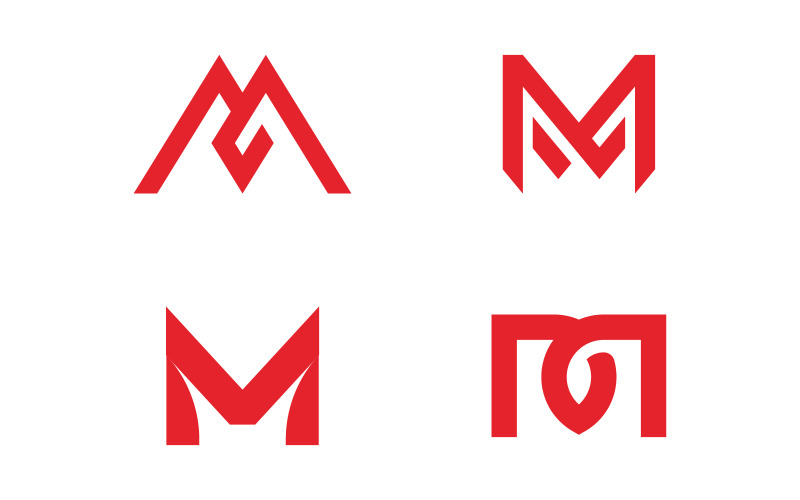 Litera M minimalistyczny szablon projektu ikony logo elementy V15