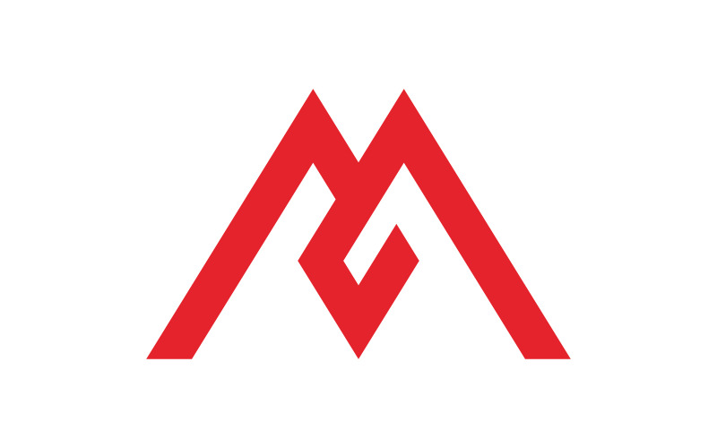Litera M minimalistyczny szablon projektu ikony logo elementy V6