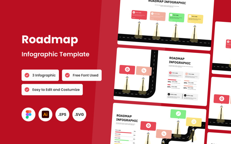 Modello di infografica Roadmap V1