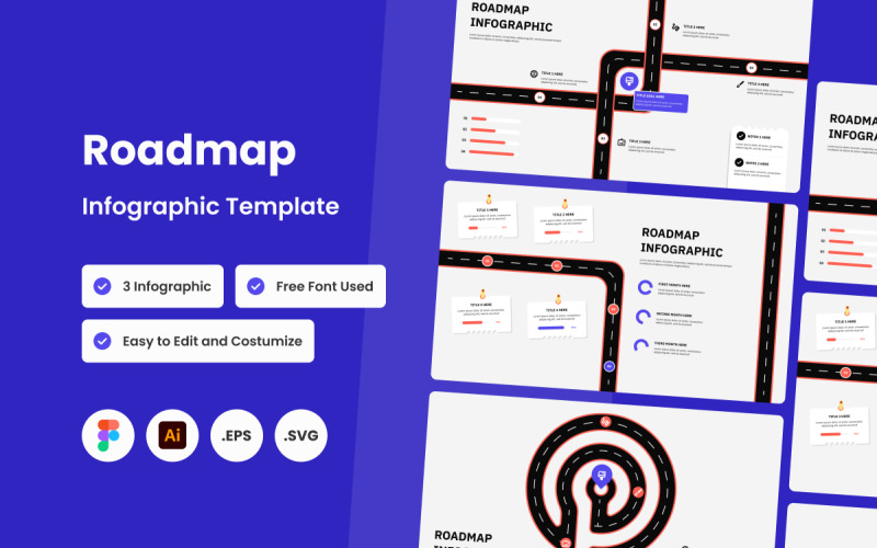 Modello di infografica Roadmap V3