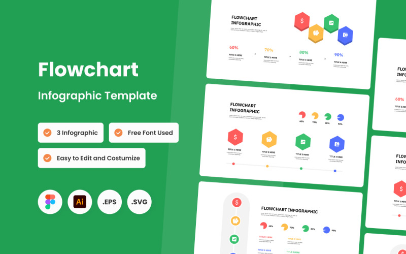 Szablon infografiki diagramu blokowego V2