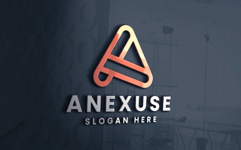 Anexuse 字母 A 徽标模板