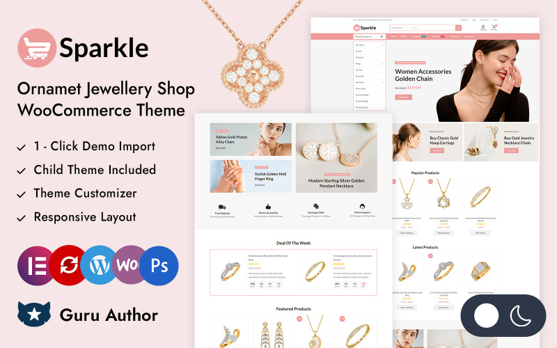 Sparkle - 经典黄金珠宝店 Elementor WooCommerce 响应式主题