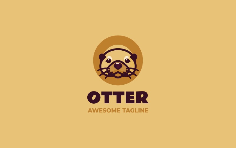 Otter Eenvoudig Mascotte Logo 2