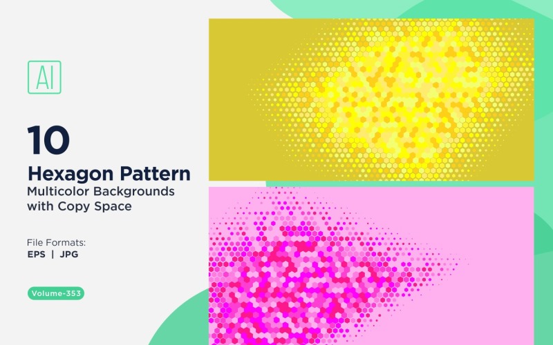 Яркий фон с рисунком медоносной пчелы в разных цветах и размерах 353