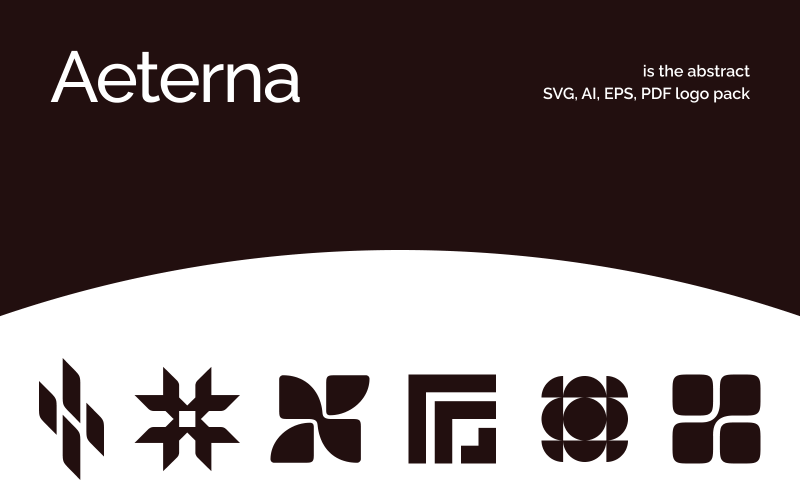 Aeterna — Pacchetto modello logo astratto con personalizzazione del nome aziendale