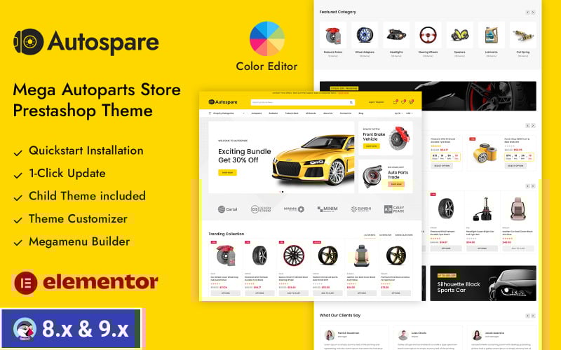 Autospare - Bil- och bildelarbutik Prestashop Responsive Theme