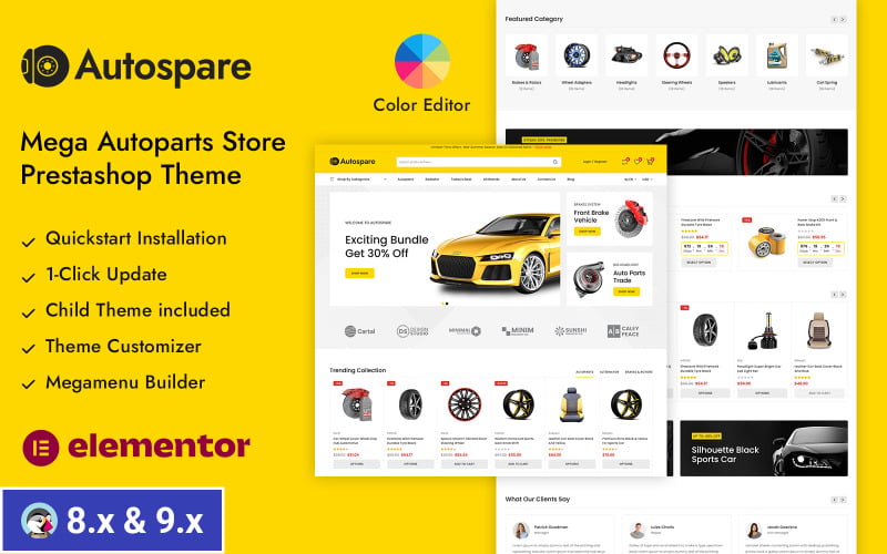 Autospare - Tema reattivo Prestashop per negozi di automobili e ricambi auto