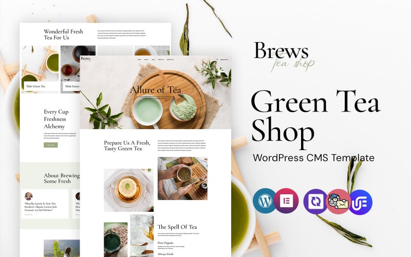 Brews – Grüntee-Shop WordPress Elementor Theme